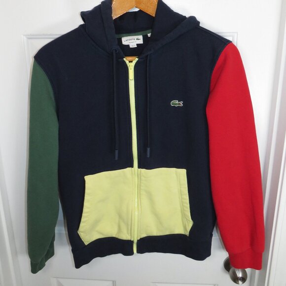Lacoste Men's Classic Fit Colorblock Full Zip-Up Hoodie Size FR 4/US Medium - Picture 1 of 7